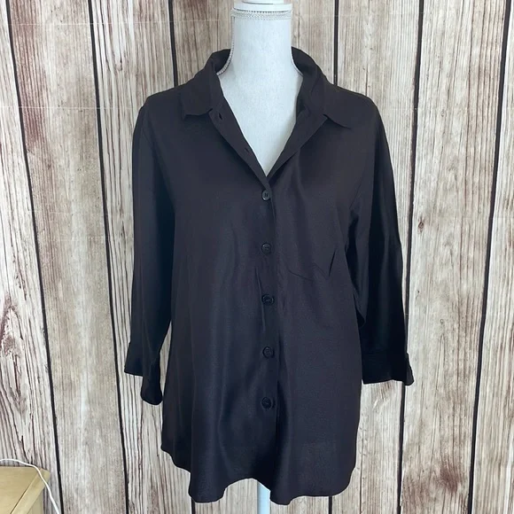 April Cornell Black Loose-fit Button Down Small - Picture 7 of 9